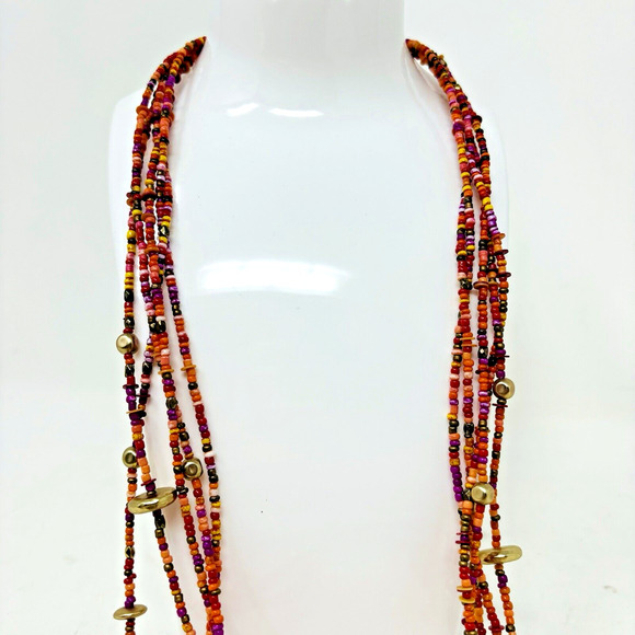 Chicos Necklace Lot of 4 Modern Costume Jewelry 2 Long 1 Bib 1 Statement - Picture 10 of 15